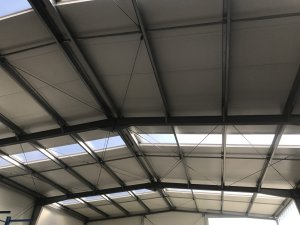 Hala stalowa Chwalim gmina Kargowa, województwo lubuskie, szer. 13m x dł. 30m x wys. 5,5m, powierzchnia 390m2.