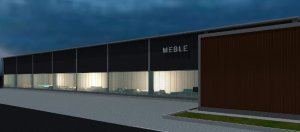 Steel construction hall width of 15 meters