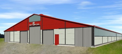 Steel construction hall width of 18 meters