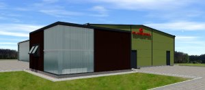 Steel construction hall width of 21 meters